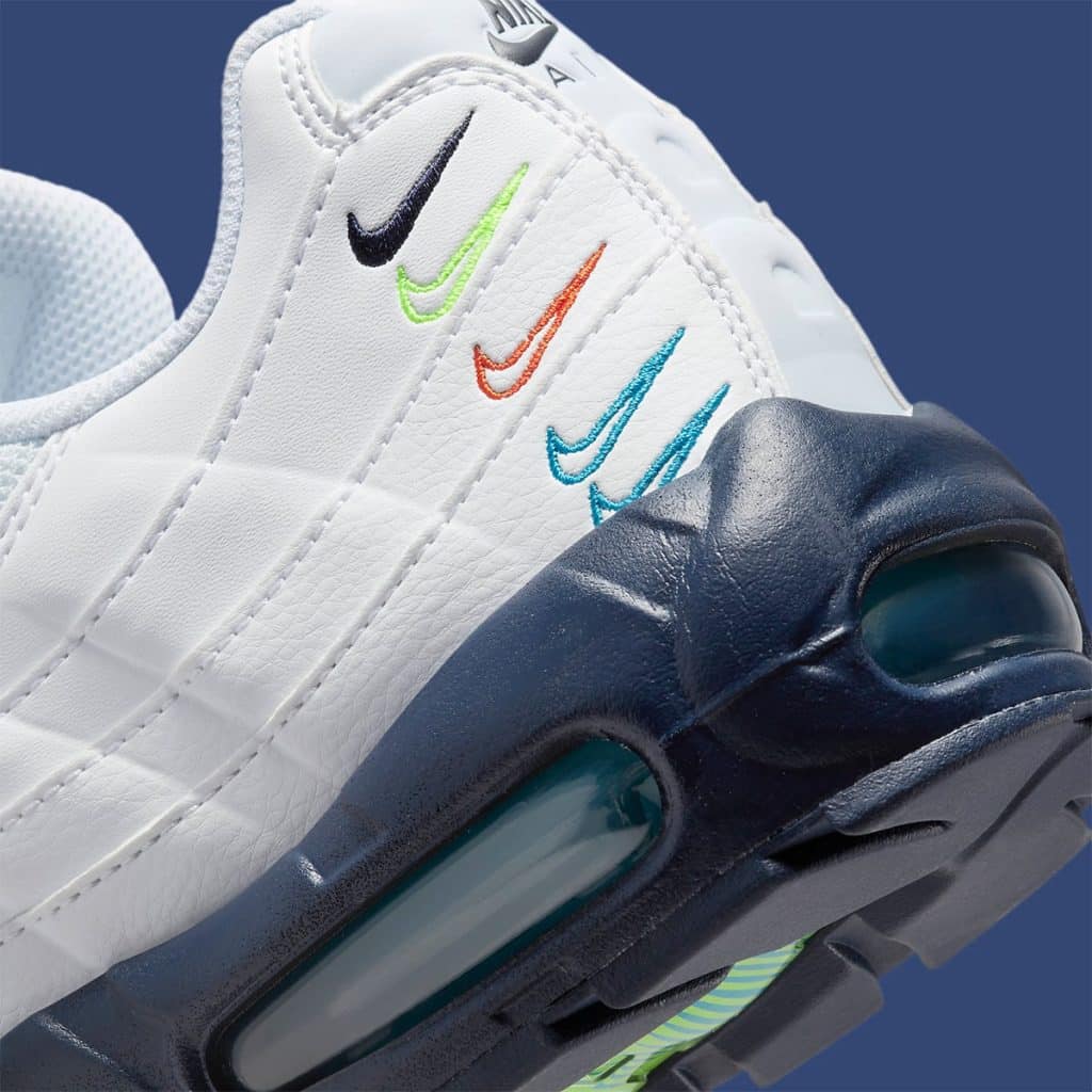 nike air max 95 five swoosh white neon navy release date 7