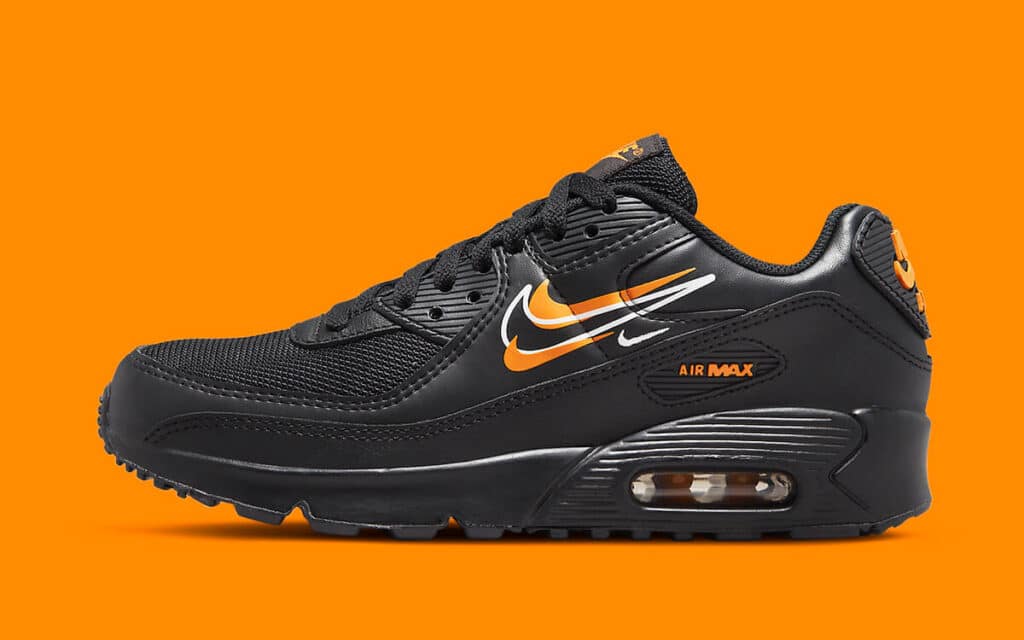 Nike Air Max 90 Multi Swoosh Black and Orange