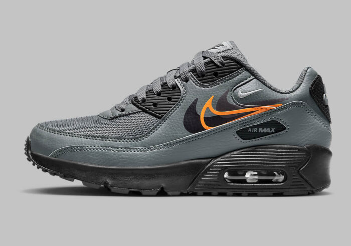 Multi Swoosh Nike Air Max 90 Mesh Drak Shadow Grey 