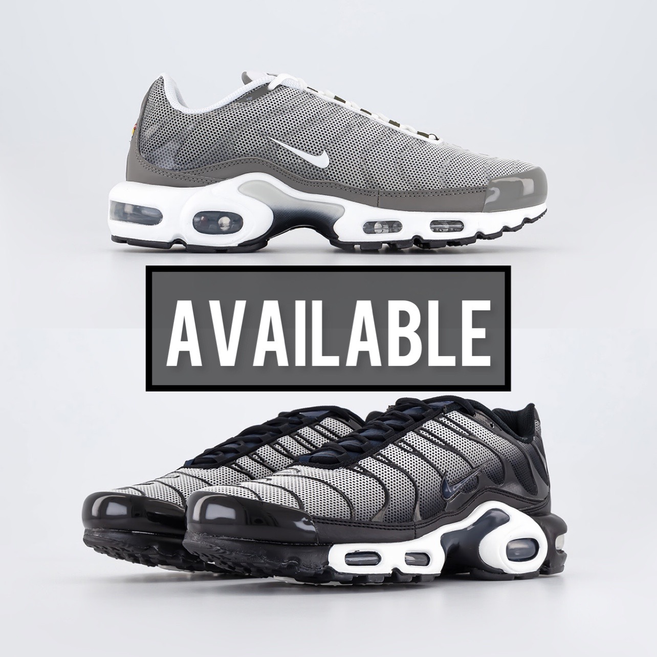 Both Nike TN Air Max Plus Flat Pewter And Nike TN Air Max Plus Black Midnight Navy Available