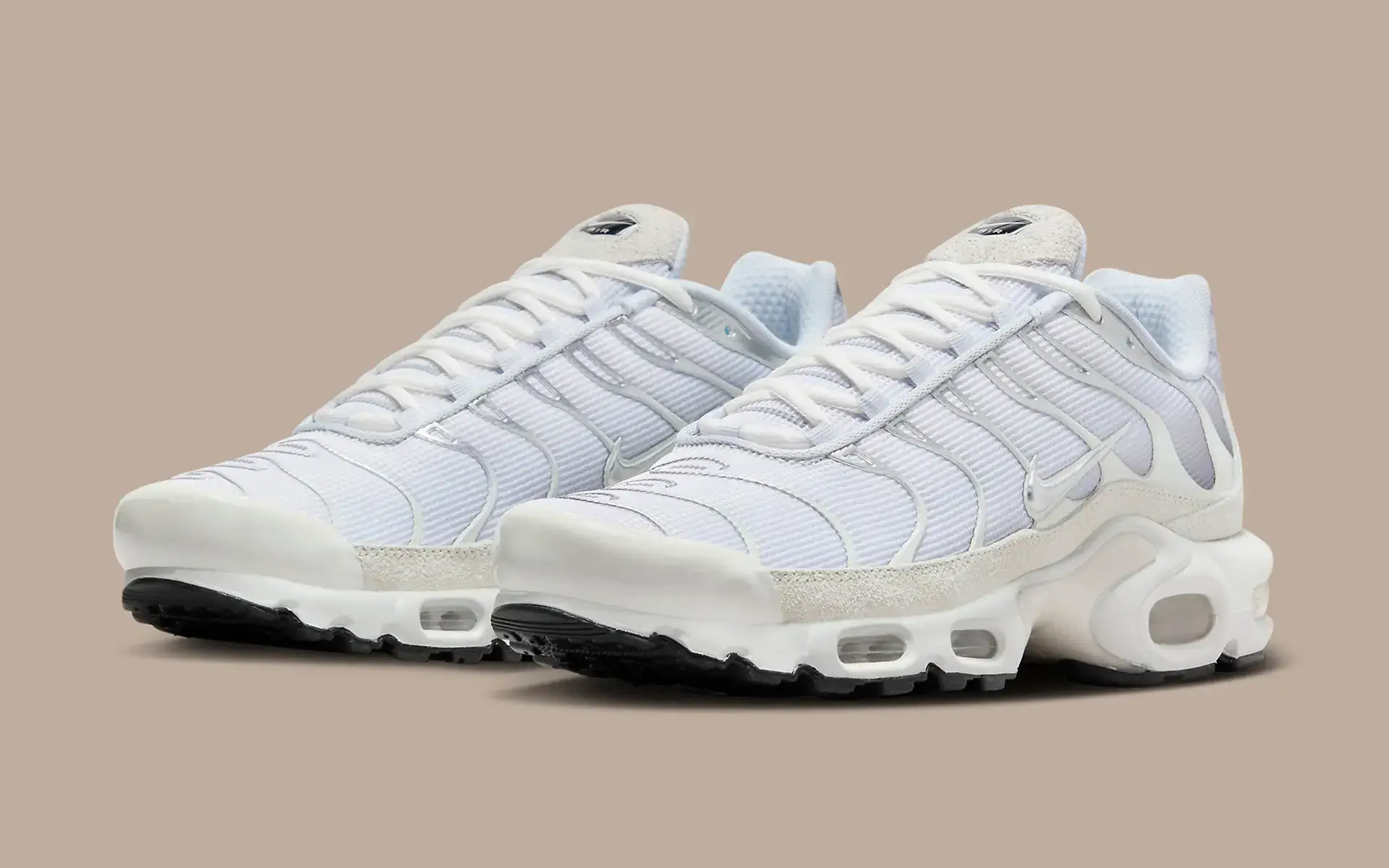 Cream and Silver Swooshes On TN Air Max Plus