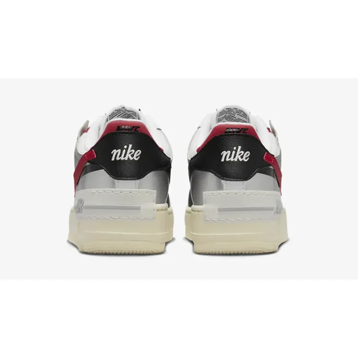 Nike Air Force 1 Shadow White Silver Gym Red