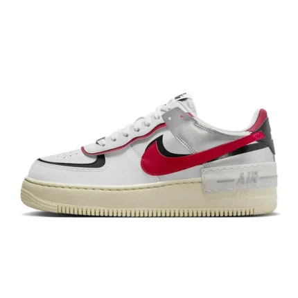 Nike Air Force 1 Shadow White Silver Gym Red