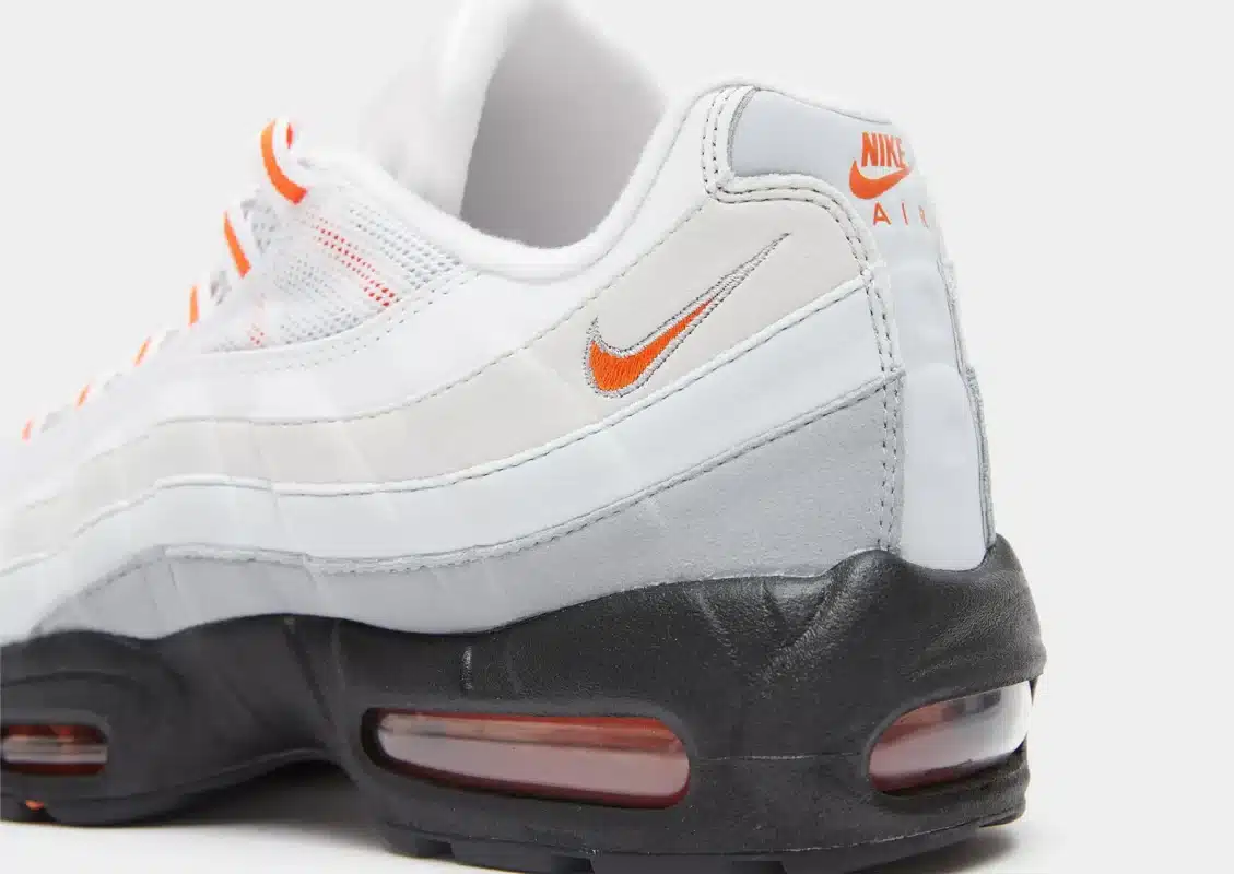 The Nike Air Max 95 OG in Wolf Grey and Safety Orange