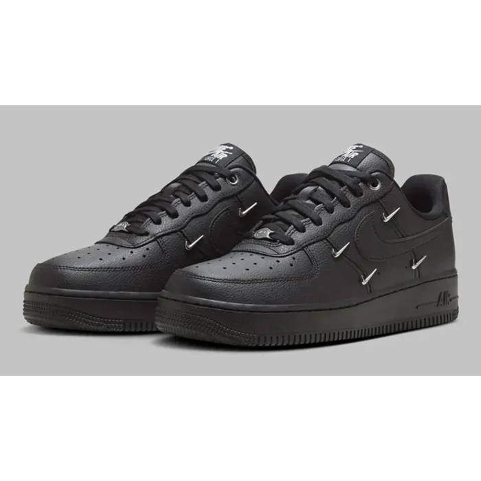 Nike Air Force 1 Low Black Silver Mini Swoosh