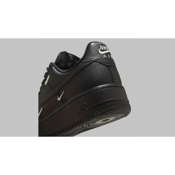 Nike Air Force 1 Low Black Silver Mini Swoosh