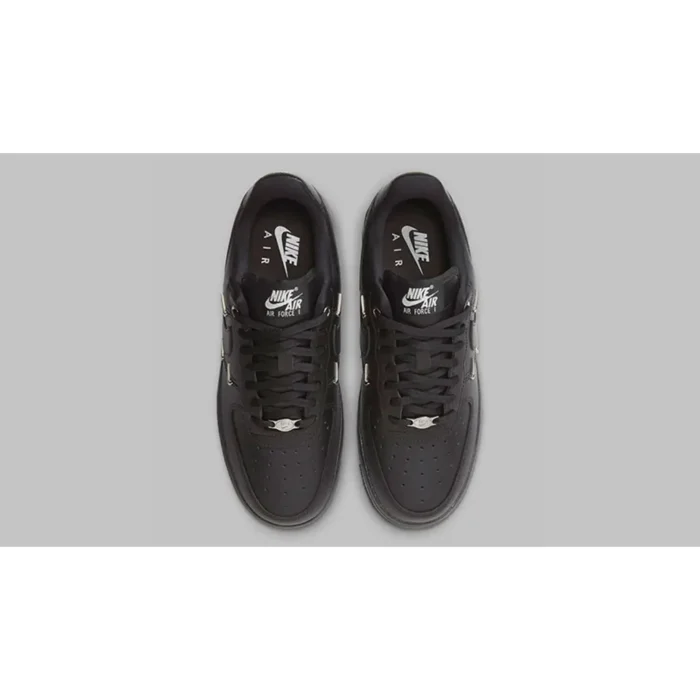 Nike Air Force 1 Low Black Silver Mini Swoosh