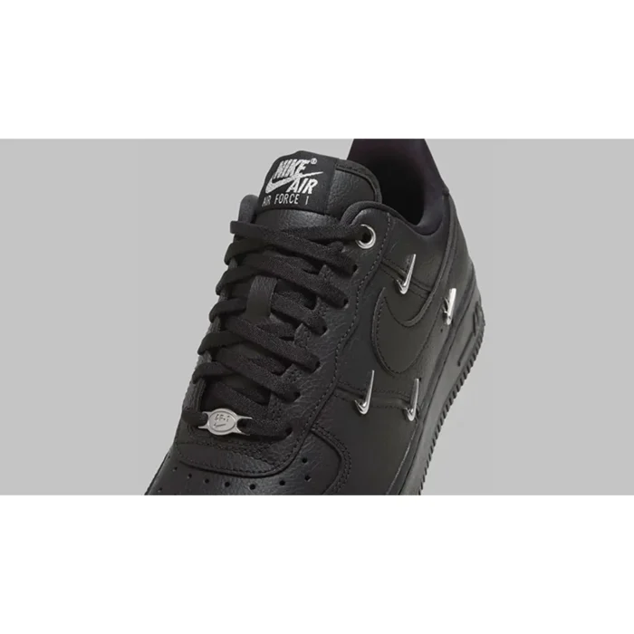 Nike Air Force 1 Low Black Silver Mini Swoosh